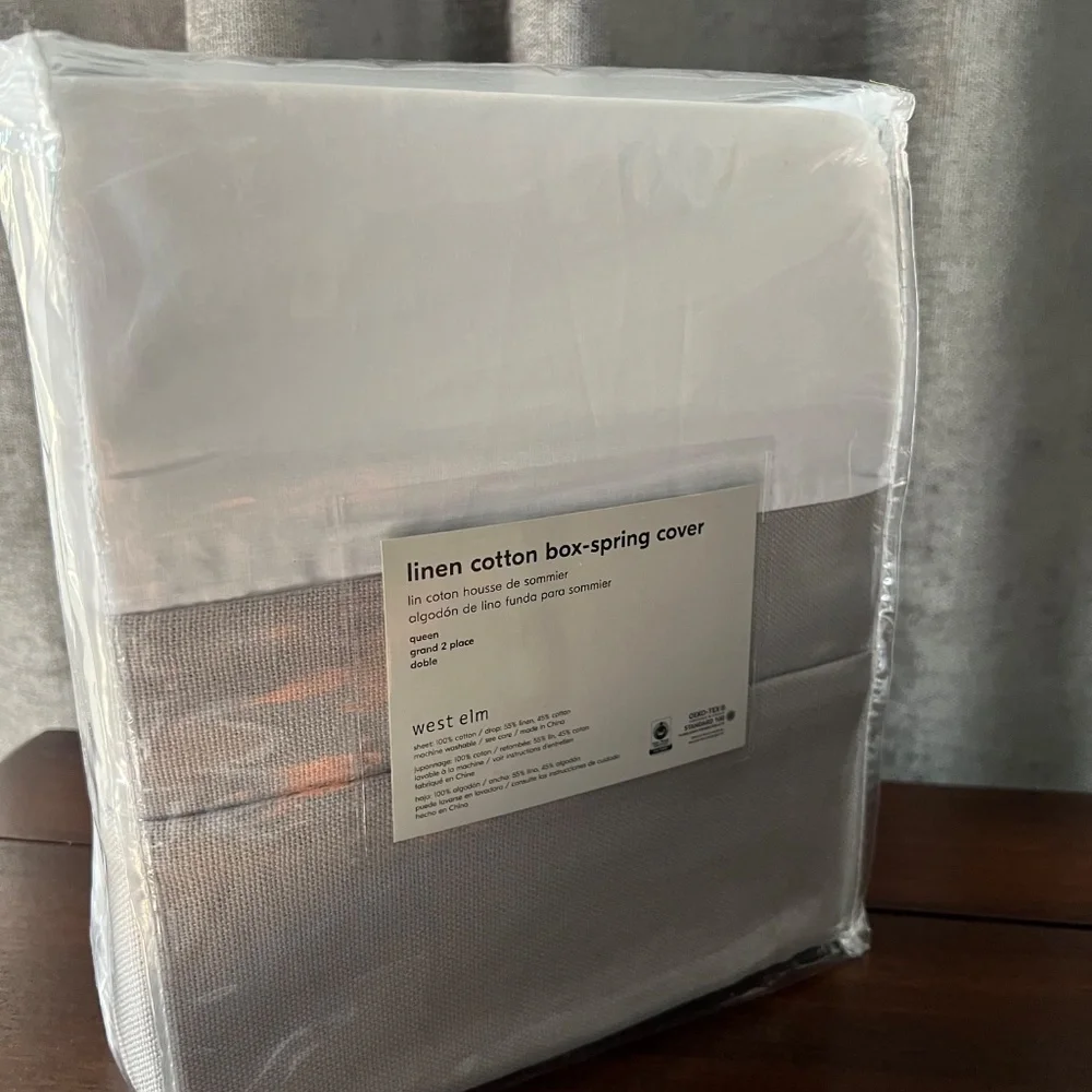 West Elm Linen Bed Skirt-NEW - Picture 2 of 3